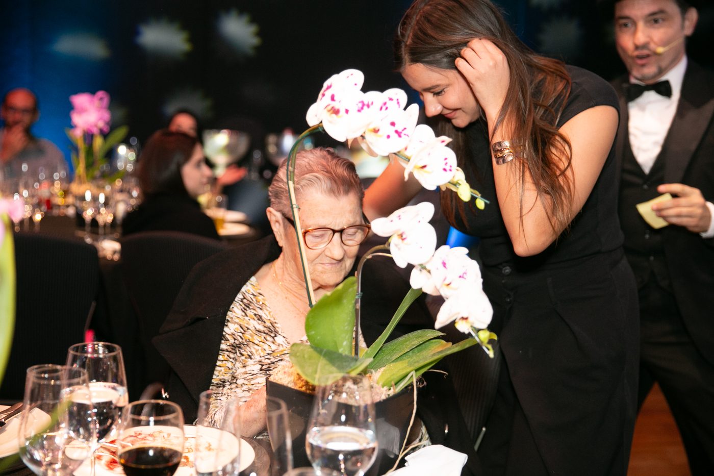 Homenagem com orquídea